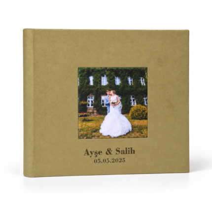 ST-02 standart albüm modeli — zeytin tonlu kare fotoğraflı