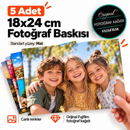 18x24 fotoğraf baskısı 5 adet Fujifilm profesyonel büyük boy fotoğraf baskısı