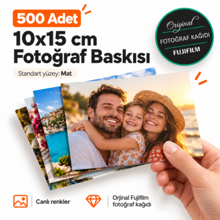 10x15 fotoğraf baskısı 500 adet Fujifilm profesyonel fotoğraf baskı